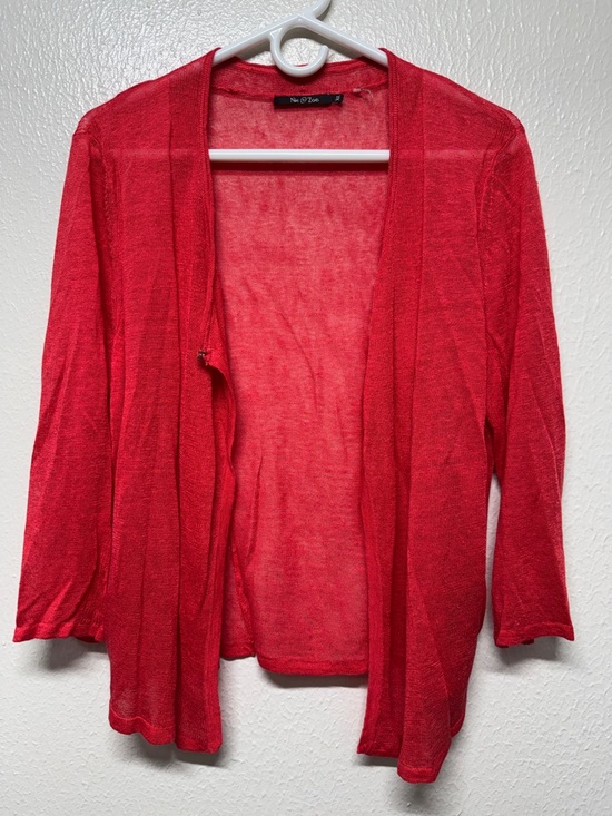 NIC+ZOE Sweaters - NIC+ZOE pink/red Open-Front Lightweight Cardigan size XL